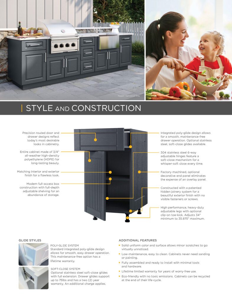 HDPE Full Cabinets And Drawer Slides Top Of The Line Outdoor